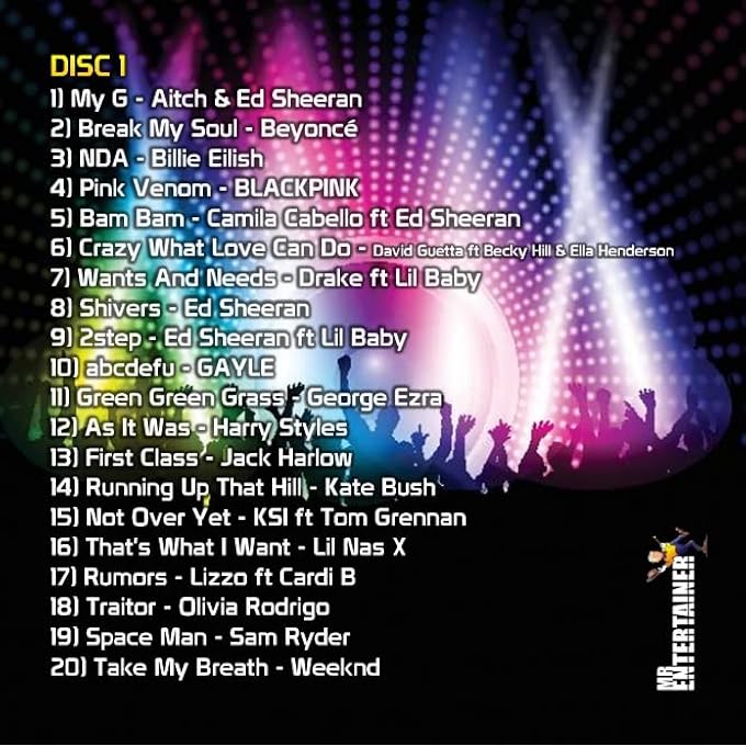 rayihni 2022 KARAOKE CHART HITS CDG DISC PACK. THE TOP 40 CHART POP SONGS OF 2022. MR ENTERTAINER BIG HITS - Image 3
